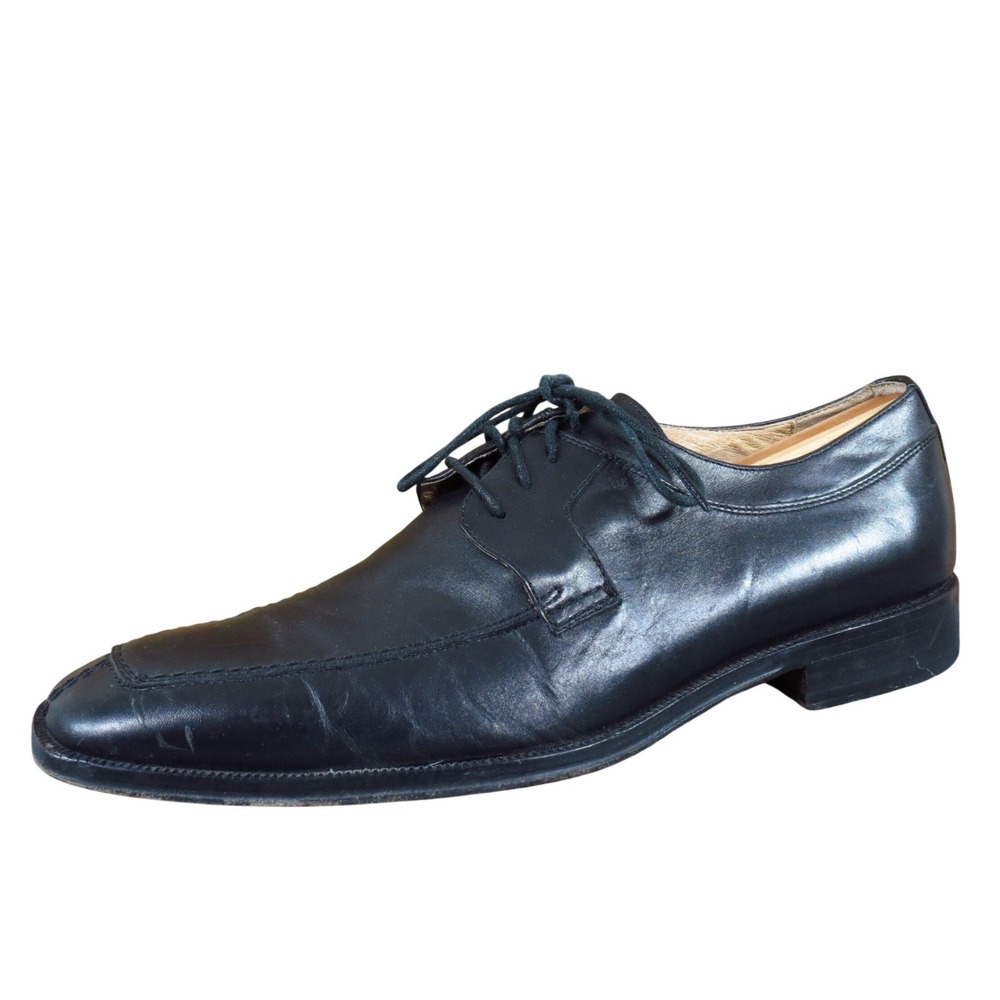 Johnston & Murphy 15-0185 Men Casual Oxford Shoe Size 9.5 Dress Black Leather